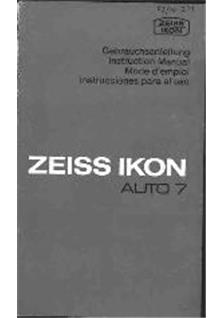 Zeiss Ikon Ikotron manual. Camera Instructions.